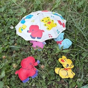 COMPLETE Vintage 70s Dolly Toy Co Musical Nursery Mobile 🧸🐘🐱